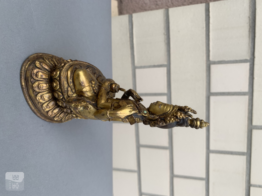 A GILT-COPPER FIGURE OF MANJUGOSHA - 图7